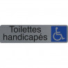 EXACOMPTA Plaque adhésive imitation aluminium Toilettes handicapés 16,5X4,4 cm 67164E