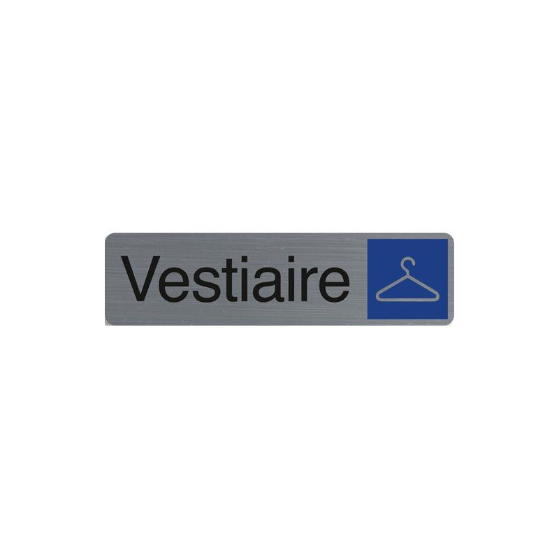 EXACOMPTA Plaque adh&eacute;sive imitation aluminium Vestiaire 16,5X4,4 cm 67166E