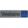 EXACOMPTA Plaque adh&eacute;sive imitation aluminium Vestiaire 16,5X4,4 cm 67166E