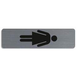 EXACOMPTA Plaque verticale adh&eacute;sive imitation aluminium Dame 16,5X4,4 cm 67168E