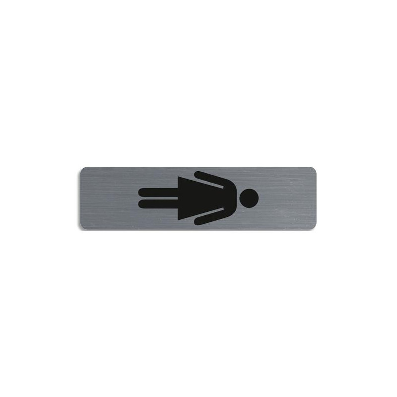 EXACOMPTA Plaque verticale adh&eacute;sive imitation aluminium Dame 16,5X4,4 cm 67168E