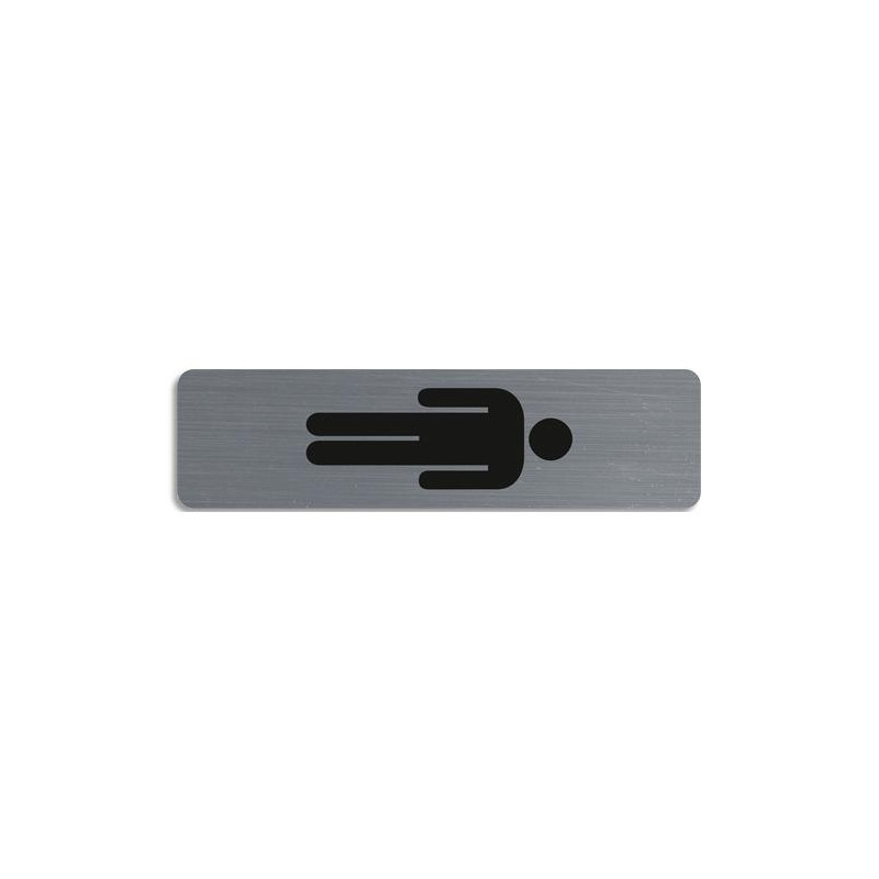 EXACOMPTA Plaque adhésive imitation aluminium Homme 16,5X4,4 cm 67169E