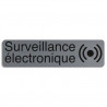 EXACOMPTA Plaque adh&eacute;sive imitation aluminium Surveillance &eacute;lectronique 16,5X4,4 cm 67170E