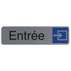 EXACOMPTA Plaque adh&eacute;sive imitation aluminium Entr&eacute;e 16,5X4,4 cm 67171E