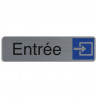 EXACOMPTA Plaque adh&eacute;sive imitation aluminium Entr&eacute;e 16,5X4,4 cm 67171E