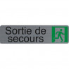 EXACOMPTA Plaque adh&eacute;sive imitation aluminium Sortie de secours 16,5X4,4 cm 67172E