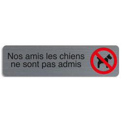 EXACOMPTA Plaque adh&eacute;sive imitation aluminium Nos amis les chiens 16,5X4,4 cm 67176E