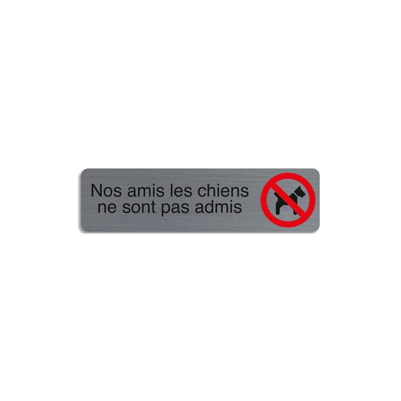 EXACOMPTA Plaque adh&eacute;sive imitation aluminium Nos amis les chiens 16,5X4,4 cm 67176E