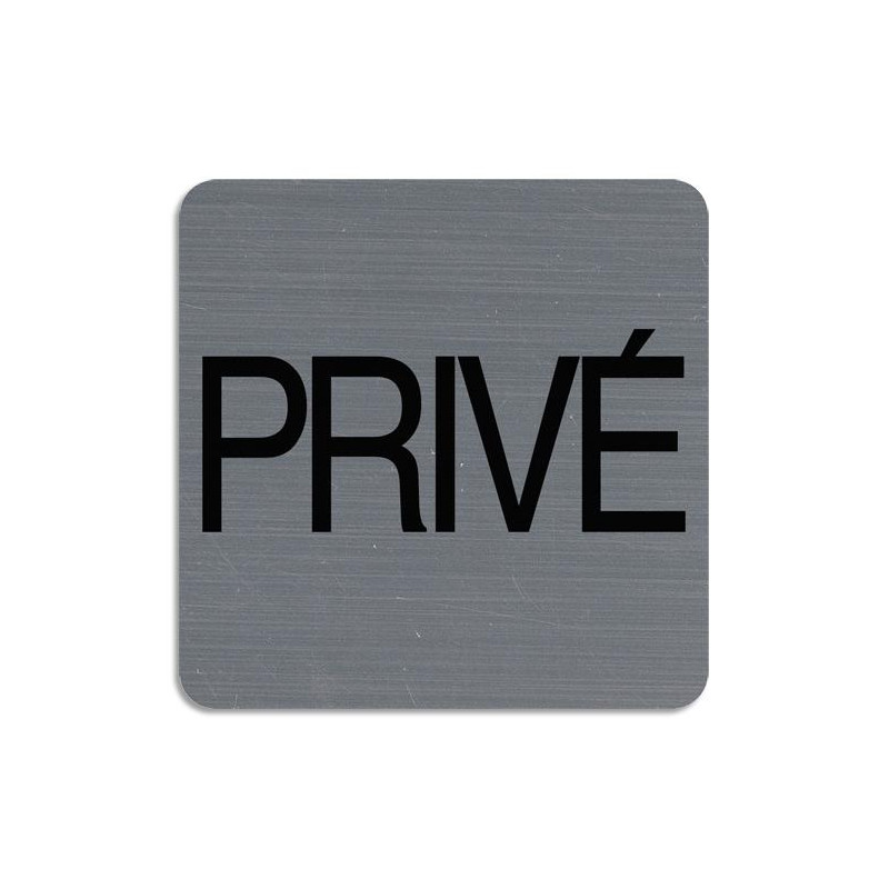 EXACOMPTA Plaque adhésive imitation aluminium Privé 7,5x7,5 cm 67177E
