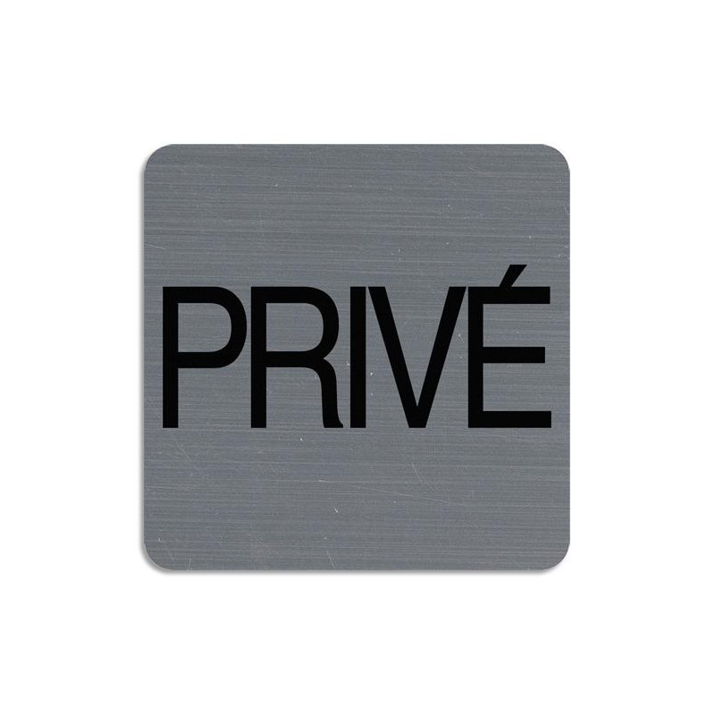 EXACOMPTA Plaque adh&eacute;sive imitation aluminium Priv&eacute; 7,5x7,5 cm 67177E