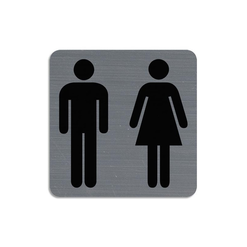 EXACOMPTA Plaque adh&eacute;sives imitation aluminiumToilettes dame &#47; homme 7,5x7,5 cm 67178E