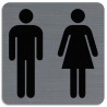EXACOMPTA Plaque adhésives imitation aluminiumToilettes dame / homme 7,5x7,5 cm 67178E