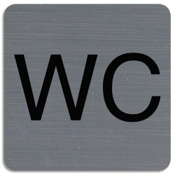 EXACOMPTA Plaque adh&eacute;sive imitation aluminium WC 7,5x7,5 cm 67179E