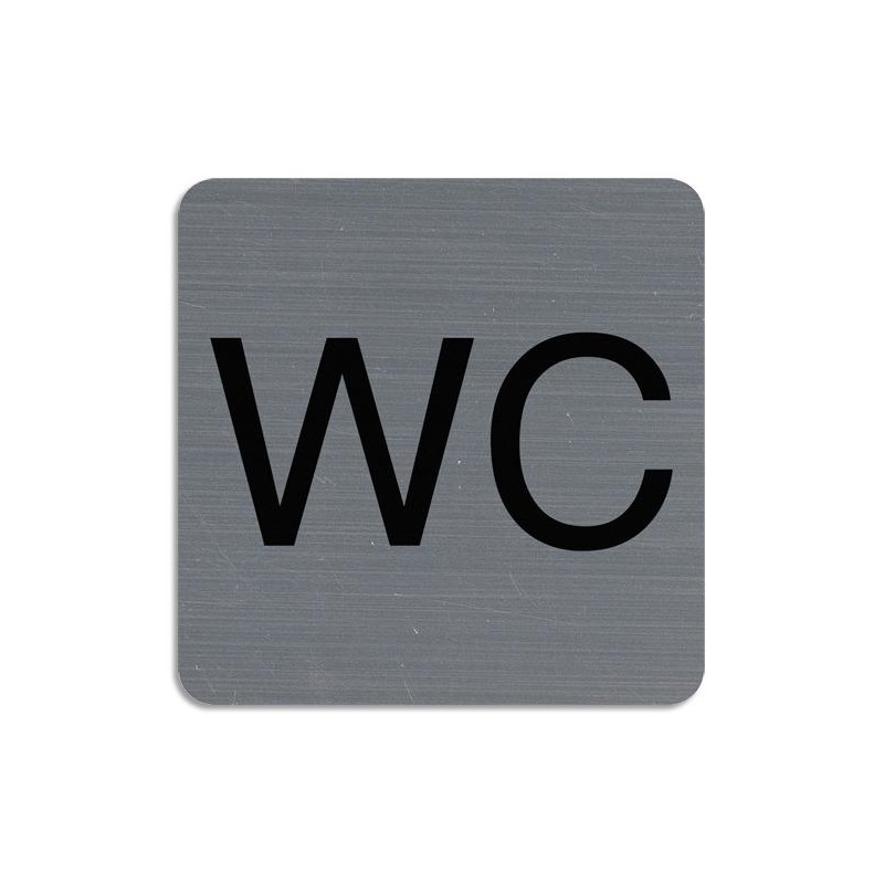 EXACOMPTA Plaque adh&eacute;sive imitation aluminium WC 7,5x7,5 cm 67179E