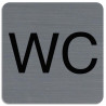 EXACOMPTA Plaque adhésive imitation aluminium WC 7,5x7,5 cm 67179E