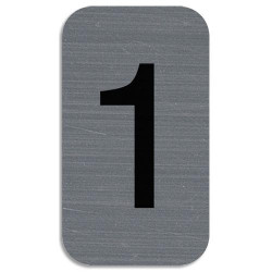 EXACOMPTA Plaque adh&eacute;sive imitation Aluminium Chiffre 1 2,5x4,4 cm 67181E