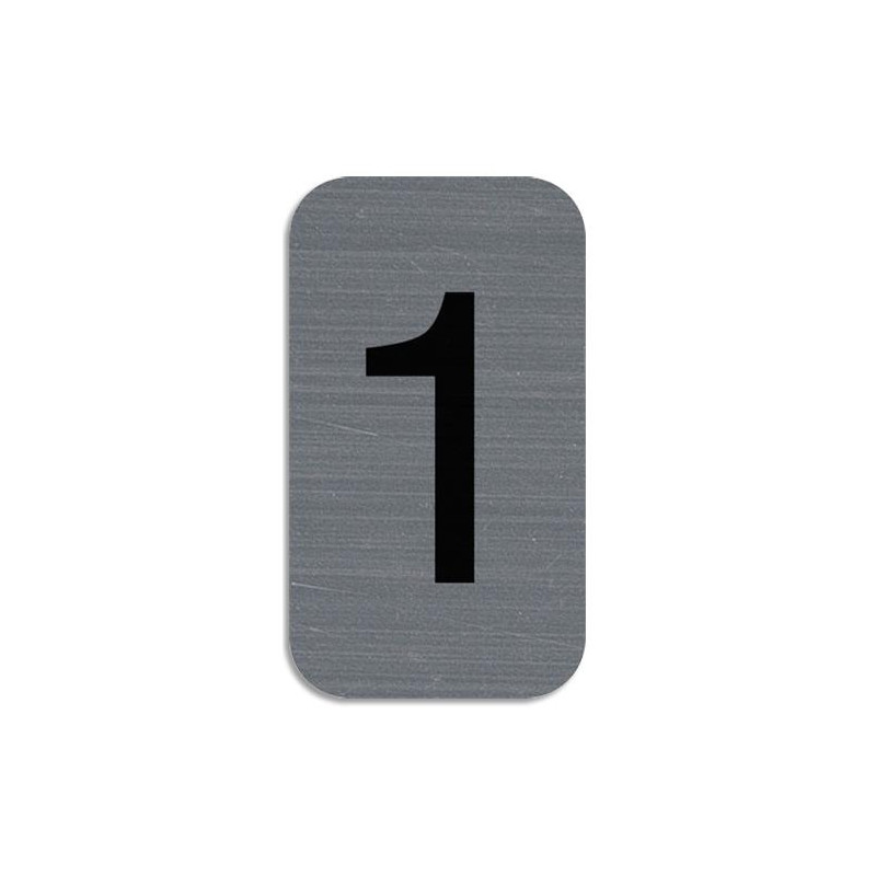 EXACOMPTA Plaque adh&eacute;sive imitation Aluminium Chiffre 1 2,5x4,4 cm 67181E