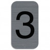 EXACOMPTA Plaque adhésive imitation Aluminium Chiffre 3 2,5x4,4 cm 67183E