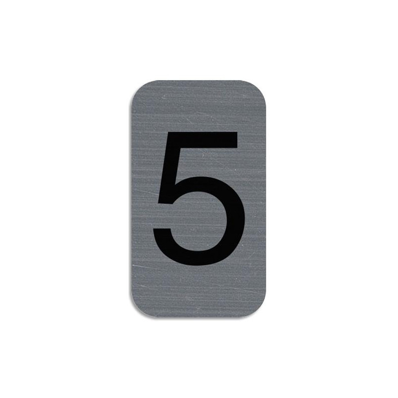EXACOMPTA Plaque adhésive imitation Aluminium Chiffre 5 2,5x4,4 cm 67185E