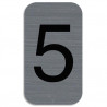 EXACOMPTA Plaque adhésive imitation Aluminium Chiffre 5 2,5x4,4 cm 67185E