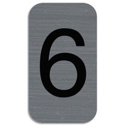 EXACOMPTA Plaque adh&eacute;sive imitation Aluminium Chiffre 6 2,5x4,4 cm 67186E