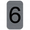 EXACOMPTA Plaque adhésive imitation Aluminium Chiffre 6 2,5x4,4 cm 67186E