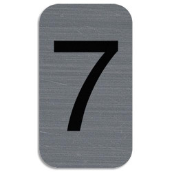 EXACOMPTA Plaque adh&eacute;sive imitation Aluminium Chiffre 7 2,5x4,4 cm 67187E