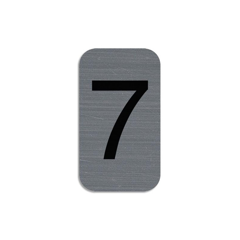 EXACOMPTA Plaque adh&eacute;sive imitation Aluminium Chiffre 7 2,5x4,4 cm 67187E