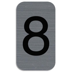 EXACOMPTA Plaque adh&eacute;sive imitation Aluminium Chiffre 8 2,5x4,4 cm67188E