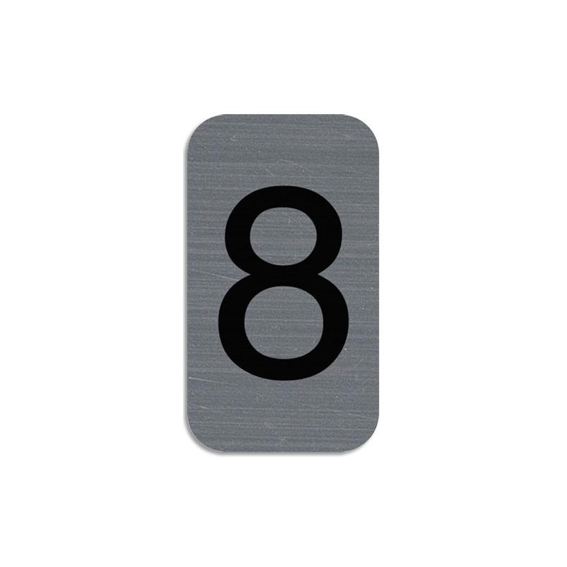 EXACOMPTA Plaque adh&eacute;sive imitation Aluminium Chiffre 8 2,5x4,4 cm67188E