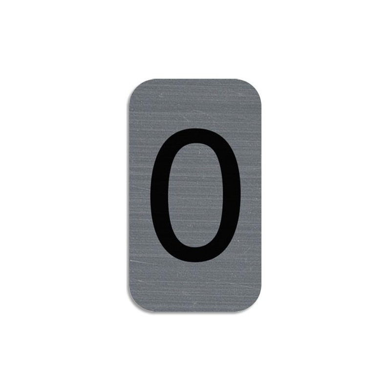 EXACOMPTA Plaque adhésive imitation Aluminium Chiffre 0 2,5x4,4 cm 67190E