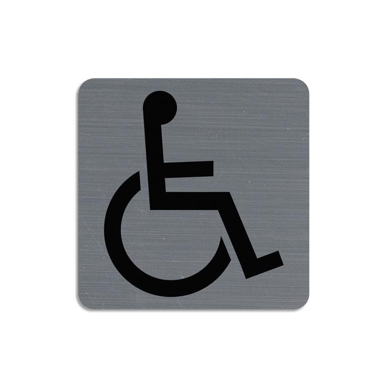 EXACOMPTA Plaque adhésive imitation aluminium Handicapés 7,5x7,5 cm 67191E