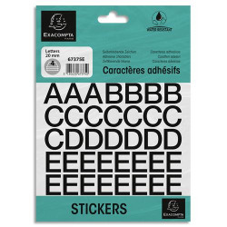 EXACOMPTA Pochette de lettres adh&eacute;sives noires A-Z 20 mm 67375E