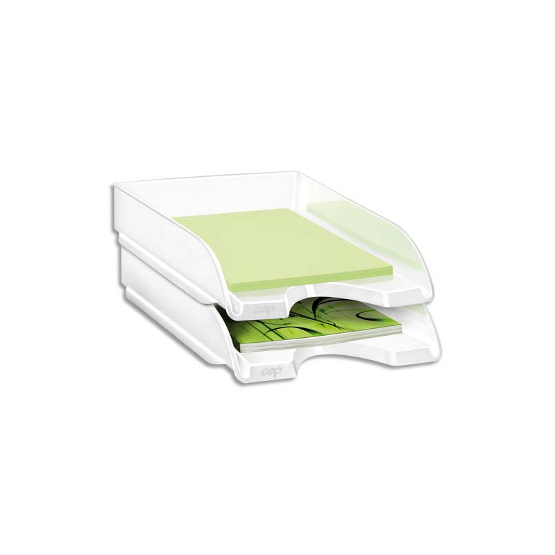 CEP Pro Corbeille à courrier Gloss pour format 24 x 32 - Dim. L25,7 x H6,6 x P34,8 cm Blanc arctique