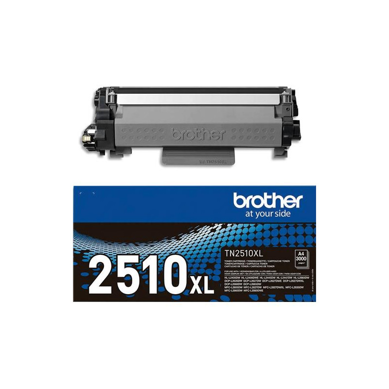 BROTHER Cartouche Laser TN-2510 Haute capacit&eacute; (3000 pages) Noir TN2510XL