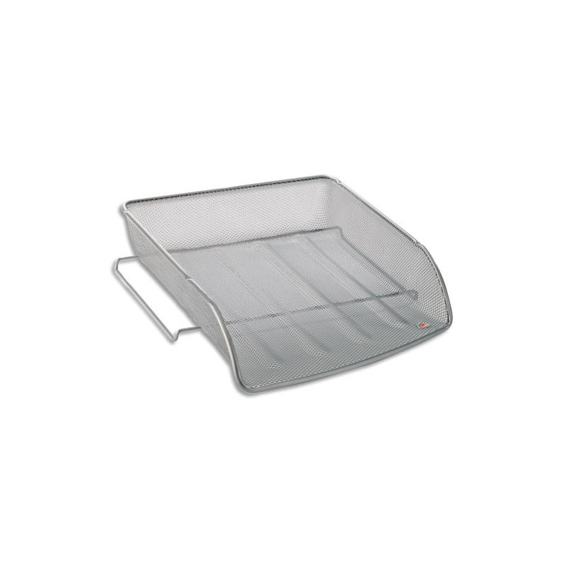 ALBA Corbeille à courrier en métal Mesh - Dimensions (l x h x p) : 27 x 6,5 x 34 cm. Coloris gris métal