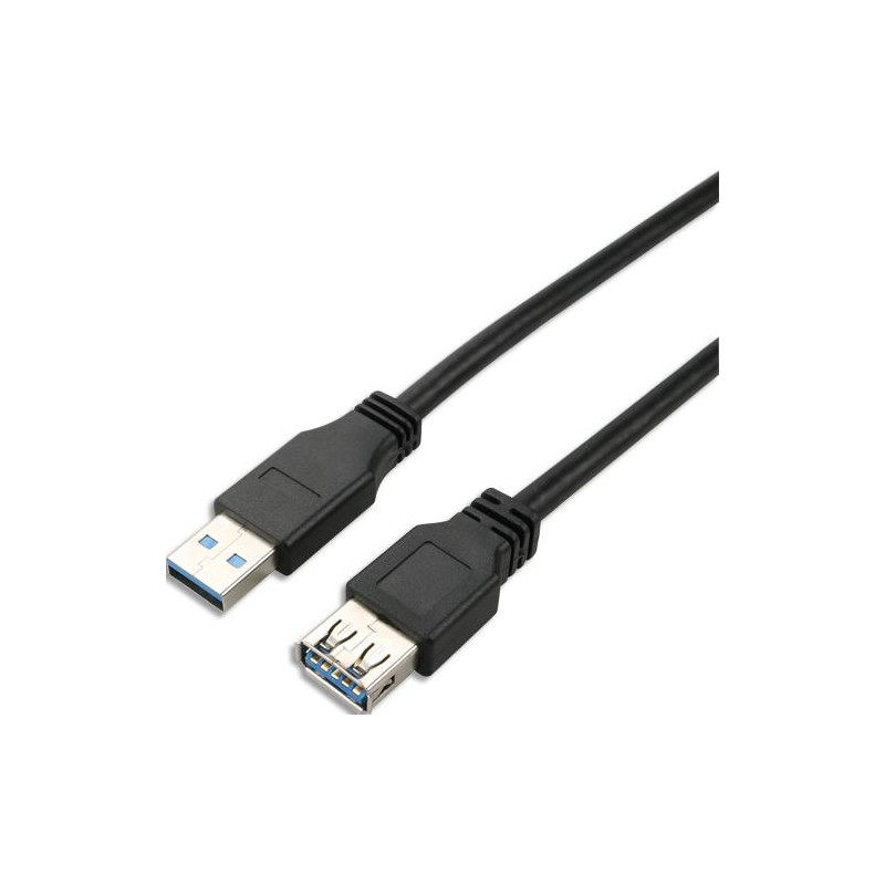 APM Rallonge USB-A / USB-A, USB 3.0, m&acirc;le / femelle, noir, 1.8m