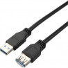 APM Rallonge USB-A / USB-A, USB 3.0, m&acirc;le / femelle, noir, 1.8m