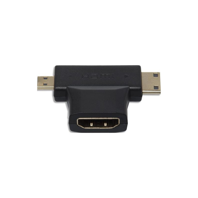 APM Adaptateur HDMI &#47; HDMI mini &#47; HDMI micro, femelle &#47; m&acirc;le &#47; m&acirc;le, noir