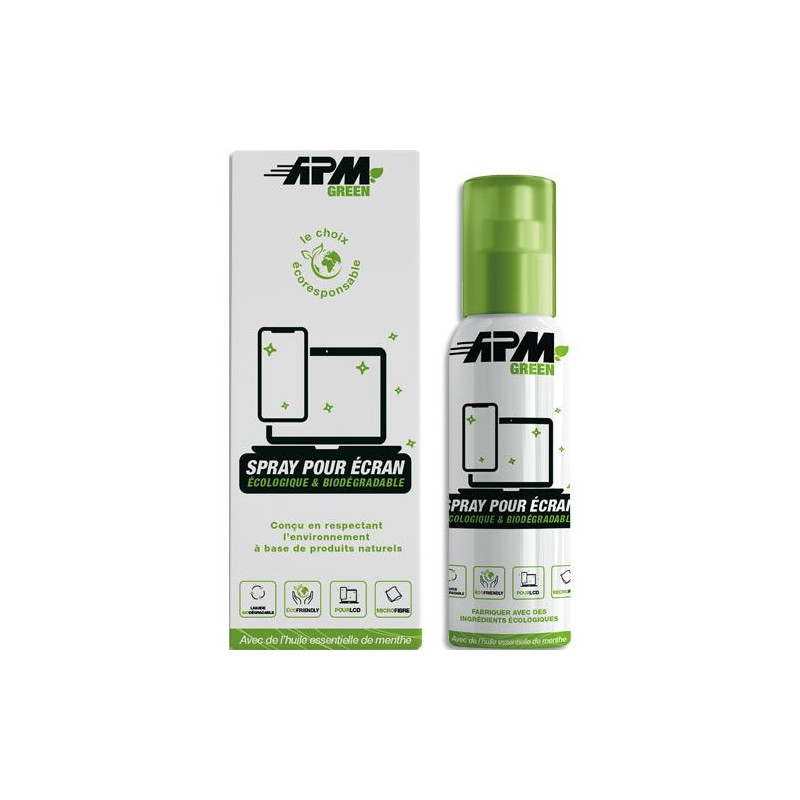 APM Set spray &eacute;cran, &eacute;cologique&#47;green, 65ml+microfibre