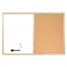 BI-OFFICE Tableau d'affichage en liège et blanc magnétique effaçable à sec 90x60cm MX07106010-9