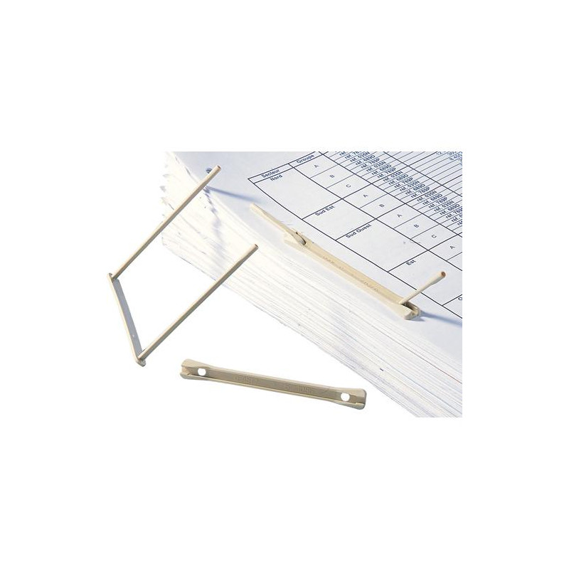 FAST Boîte de 50 relieurs plastique 6 cm pour archivage de documents perforées. Coloris beige