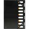 EXACOMPTA Trieur HARMONIKA EXACTIVE 9 positions en polypropylène recylclé. Dos à soufflet. Coloris Noir