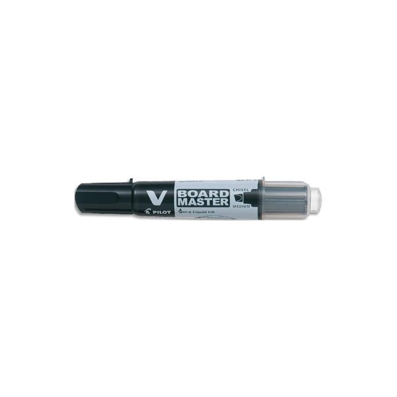 PILOT Marqueur effaçable à sec rechargeable VBOARD MASTER. Pointe biseautée moyenne. Encre liquide noir