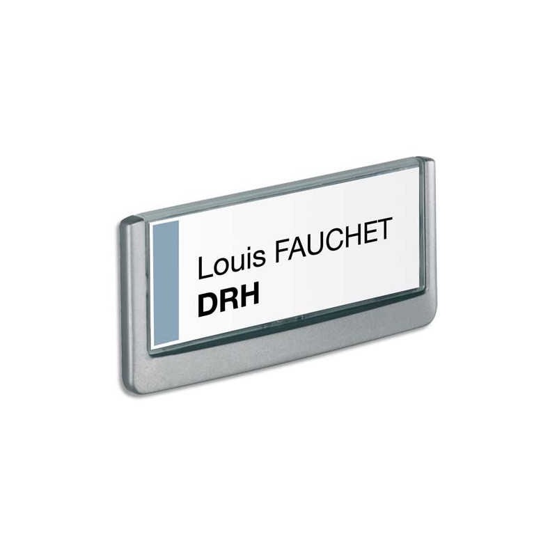DURABLE Plaque de porte Clicksign en ABS - livrée avec kit fixations - L149 x H52,5 mm - Graphite
