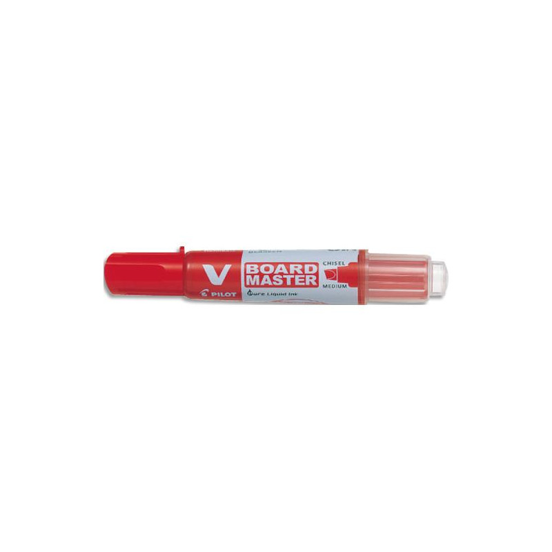 PILOT Marqueur effaçable à sec rechargeable VBOARD MASTER. Pointe biseautée moyenne. Encre liquide rouge