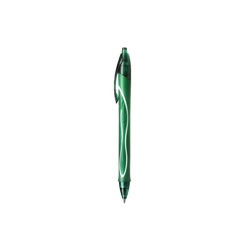 BIC Intensity Quick Dry Stylos-Gel R&eacute;tractables Pointe Moyenne (0,7 mm). Couleur Verte