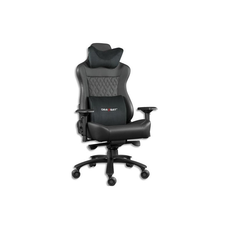 ORAXEAT Fauteuil gamer XL800 noir, dossier de 85 &agrave; 165&deg;, assise 51x61cm, dossier 61x87cm, Poids max 200kg