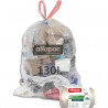 ALFAPAC Bo&icirc;te de 90 sacs &agrave; lien coulissant recycl&eacute; type 130L ultra r&eacute;sistant coloris translucide