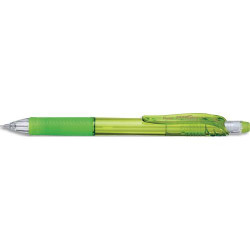 PENTEL Porte mines Energize avec un grip caoutchouc et gomme. Mines 0.7mm. Coprs translucide vert clair